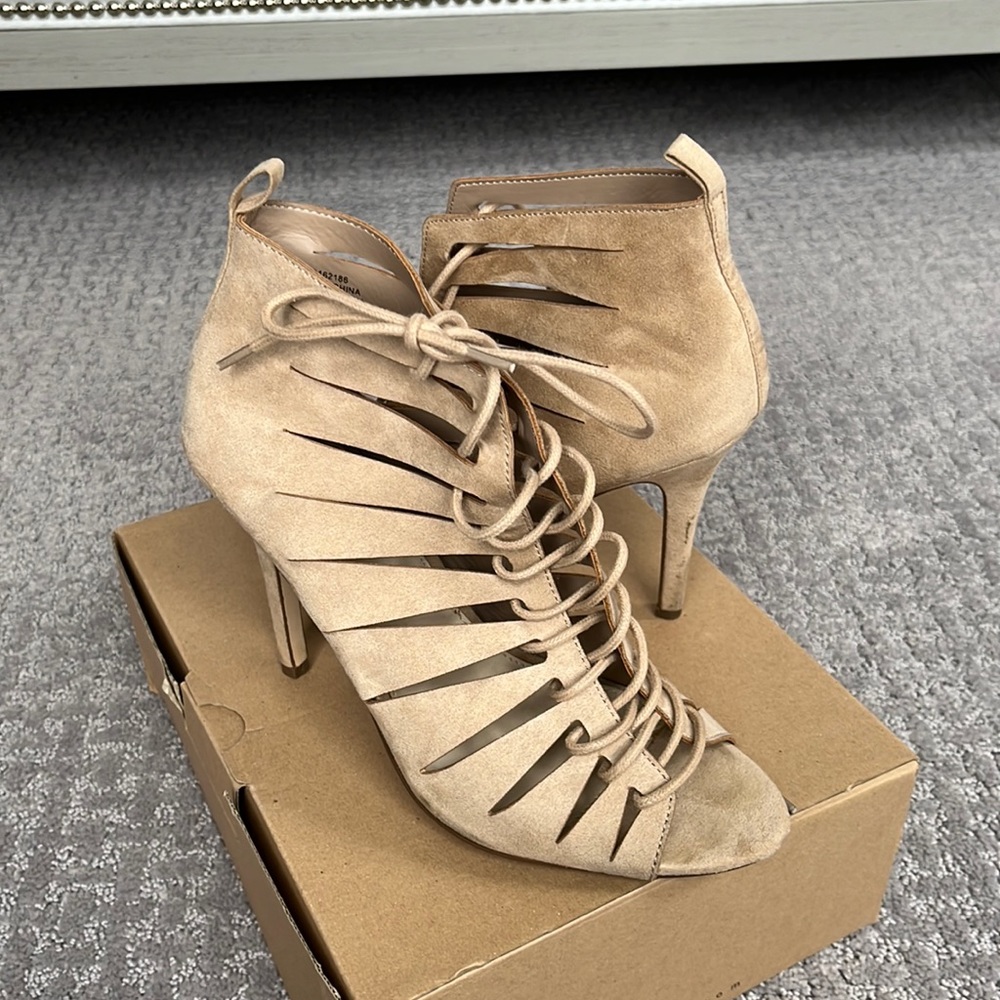 Nude Lace Up Heels